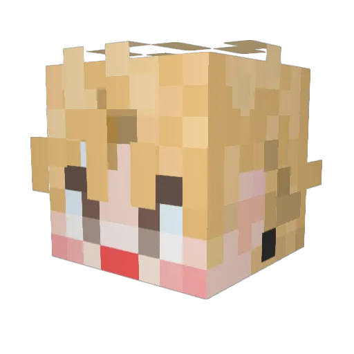 sstev2 Minecraft avatar head, 3D render