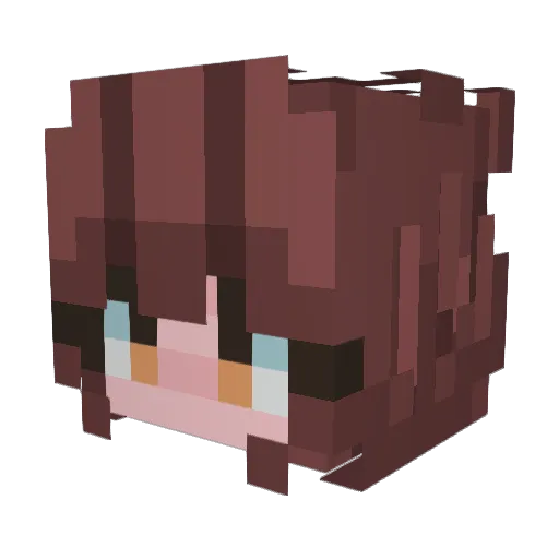 stacial Minecraft avatar head, 3D render