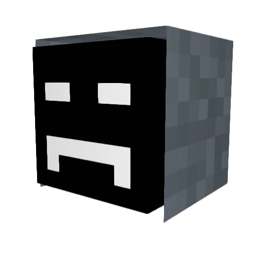 stagered Minecraft avatar head, 3D render