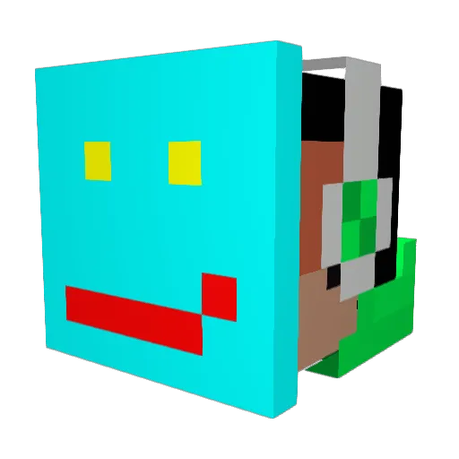 stand_up_down Minecraft avatar head, 3D render