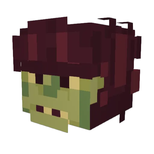 stapleworm Minecraft avatar head, 3D render