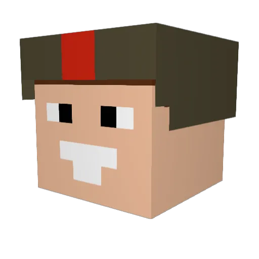 stch1 Minecraft avatar head, 3D render