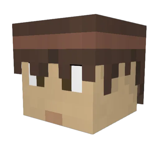 steeeeel Minecraft avatar head, 3D render