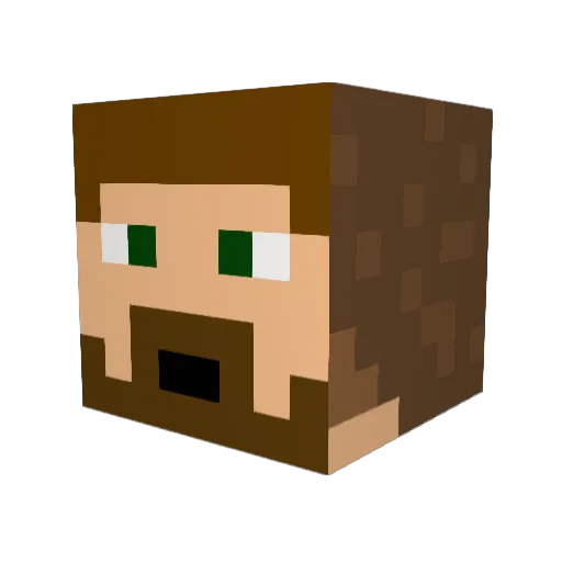 steelcell Minecraft avatar head, 3D render