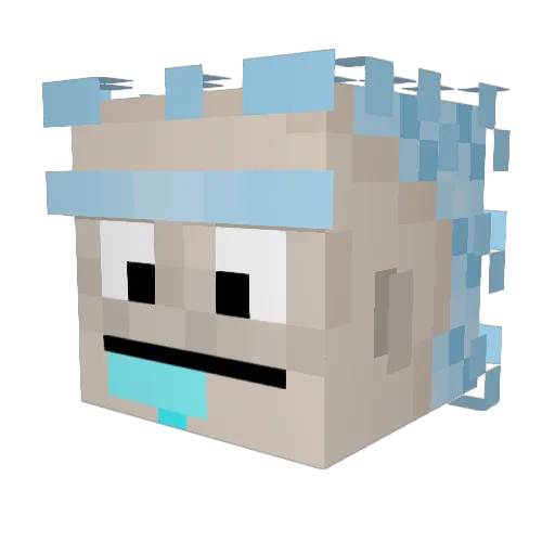 steellz Minecraft avatar head, 3D render