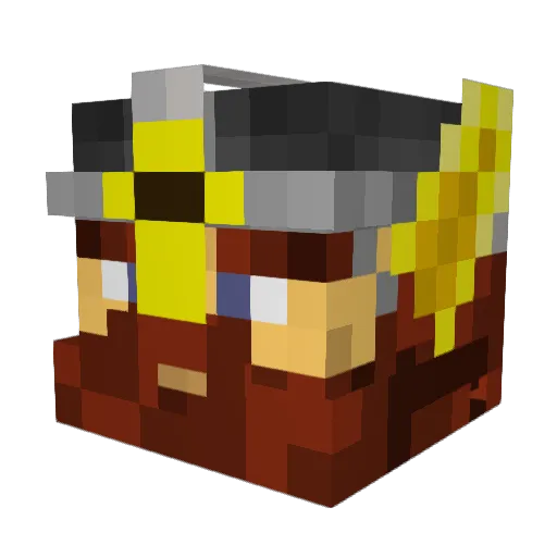steelter Minecraft avatar head, 3D render