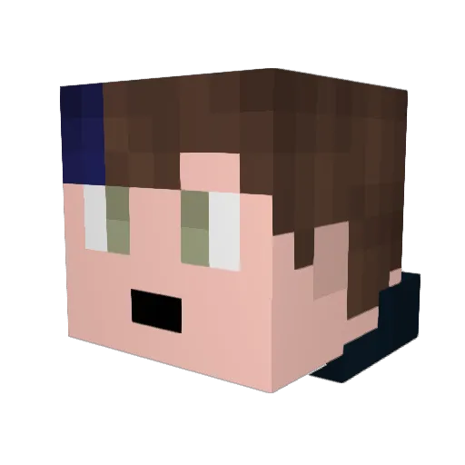 stefanrbk Minecraft avatar head, 3D render
