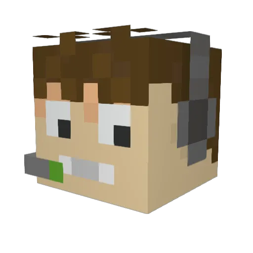 stefserre Minecraft avatar head, 3D render