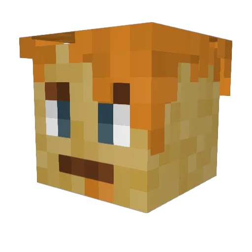 steluktal Minecraft avatar head, 3D render