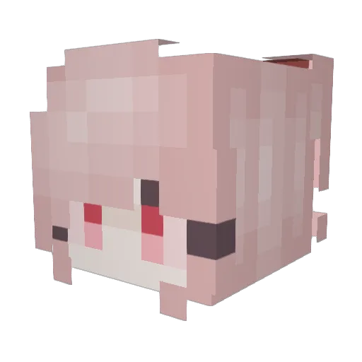 stereoheadphones Minecraft avatar head, 3D render