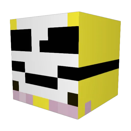 steve_bee Minecraft avatar head, 3D render