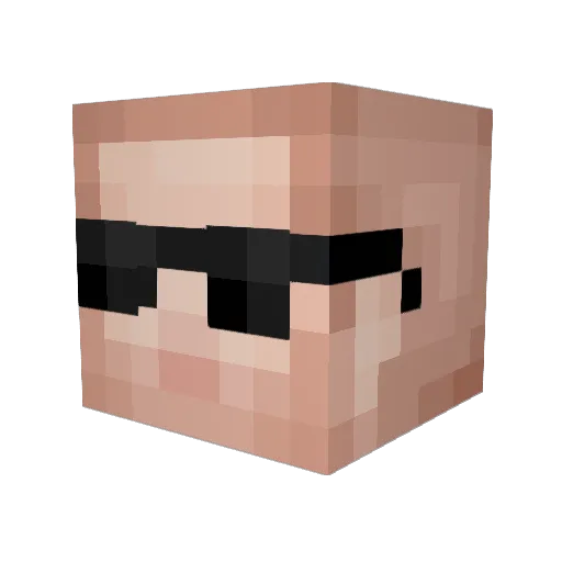 sticktheman Minecraft avatar head, 3D render