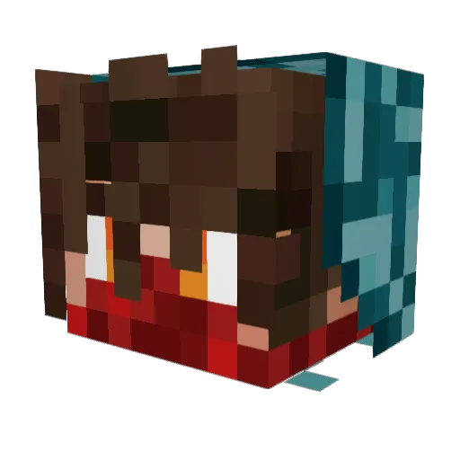 sticky43 Minecraft avatar head, 3D render