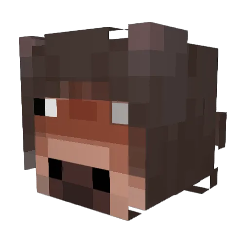 stickyfingies Minecraft avatar head, 3D render