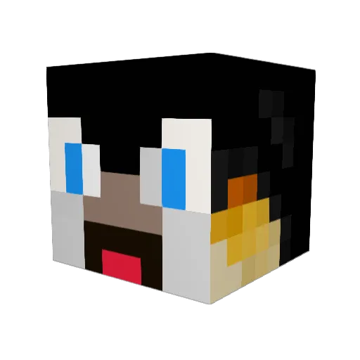 stinkblaster Minecraft avatar head, 3D render