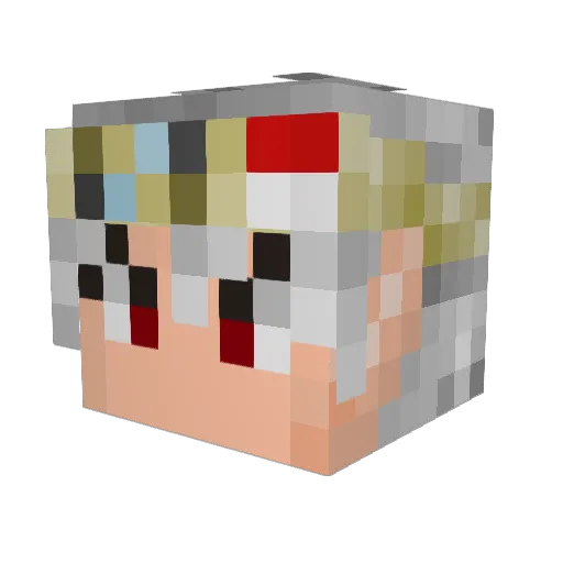 stn_k Minecraft avatar head, 3D render