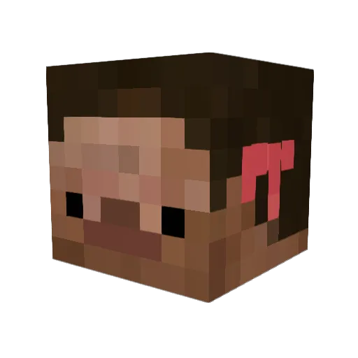 stoneteed Minecraft avatar head, 3D render