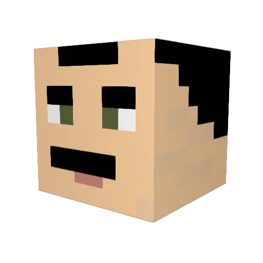 stongebob Minecraft avatar head, 3D render