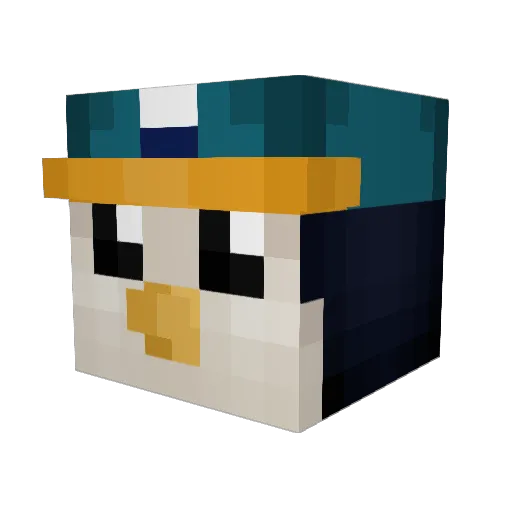 straW_8 Minecraft avatar head, 3D render