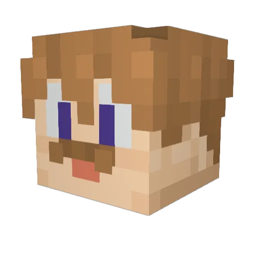 stradivari_ Minecraft avatar head, 3D render