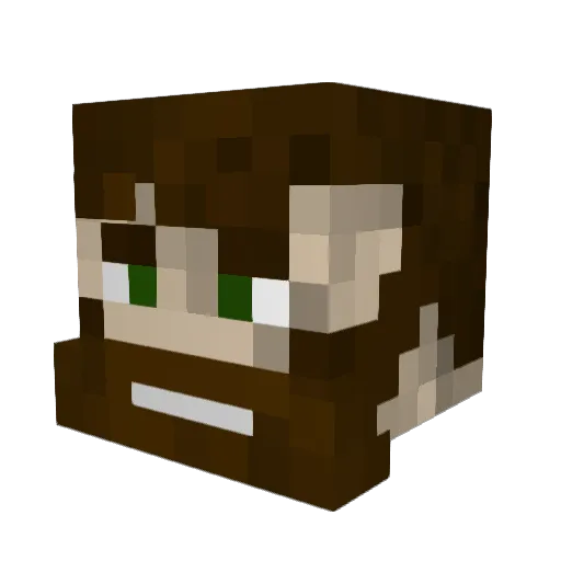 strages Minecraft avatar head, 3D render
