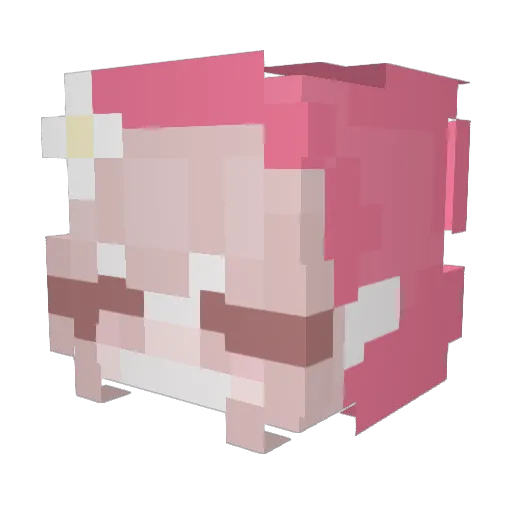 strawberr1ee Minecraft avatar head, 3D render