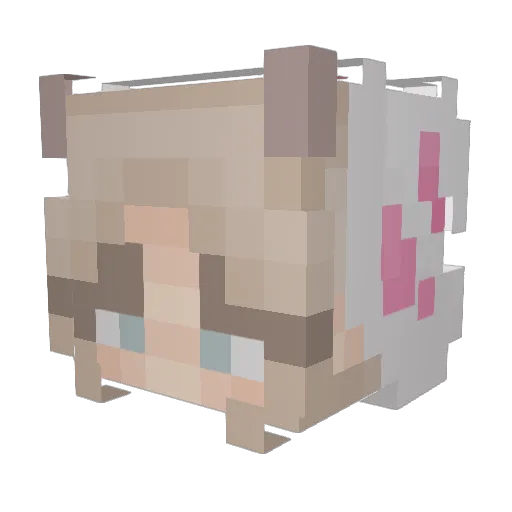 strawberriess Minecraft avatar head, 3D render