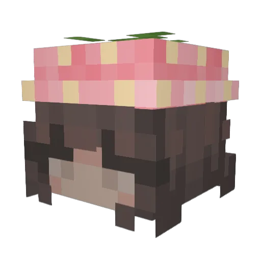 strawberryturnip Minecraft avatar head, 3D render