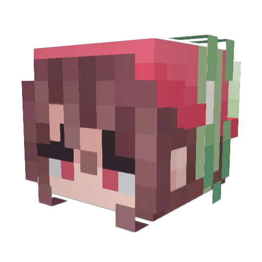 strawberryuuu Minecraft avatar head, 3D render