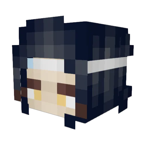 strawbmiku Minecraft avatar head, 3D render