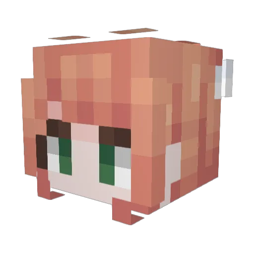 strawchene Minecraft avatar head, 3D render