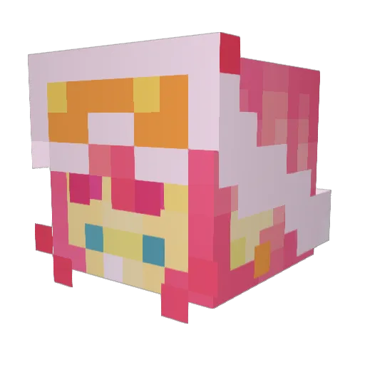 strawfrog Minecraft avatar head, 3D render
