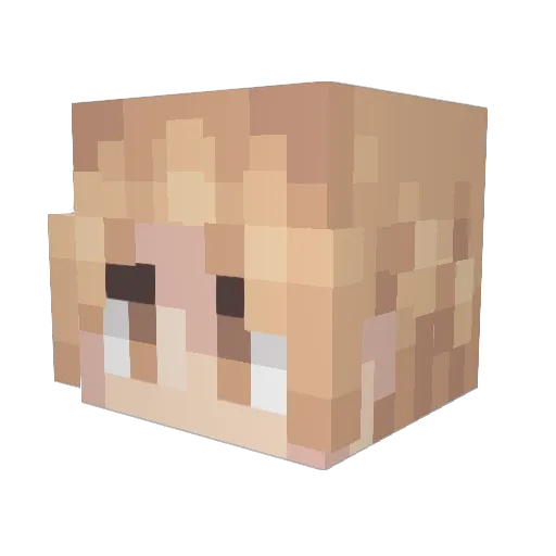 strawhataltairi Minecraft avatar head, 3D render