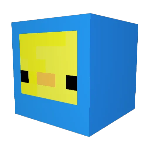 streetmuffin Minecraft avatar head, 3D render
