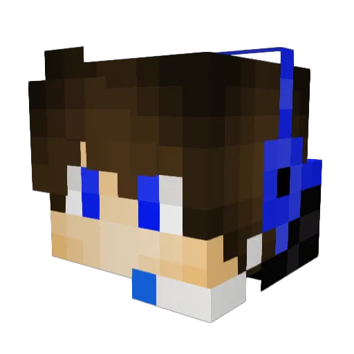 strended Minecraft avatar head, 3D render