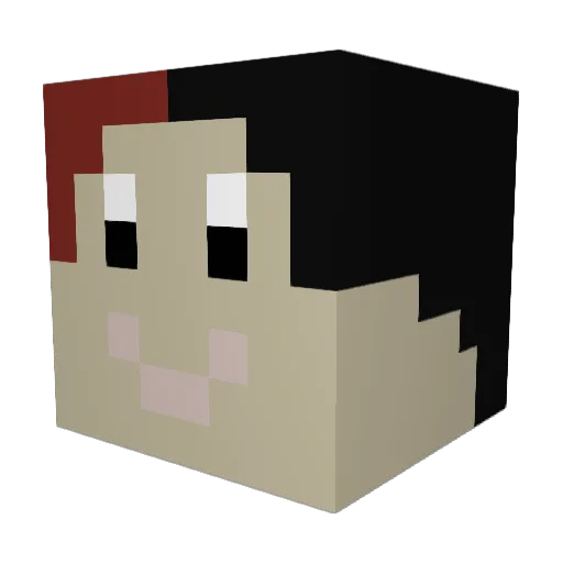 stressedoutman Minecraft avatar head, 3D render