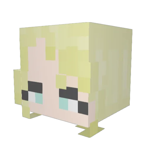 strlight Minecraft avatar head, 3D render