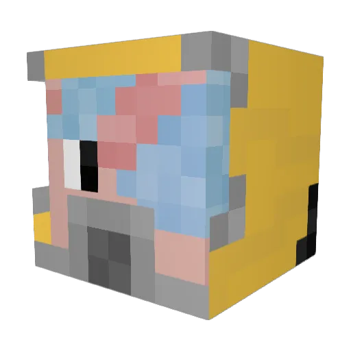strong200 Minecraft avatar head, 3D render