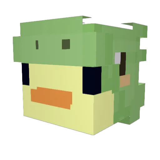 strugglinq Minecraft avatar head, 3D render