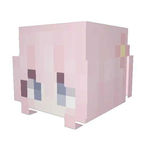 strwbnni Minecraft avatar head, 3D render