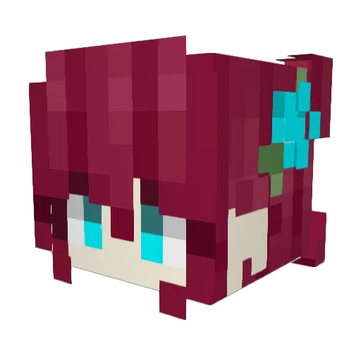 strwbwyz Minecraft avatar head, 3D render
