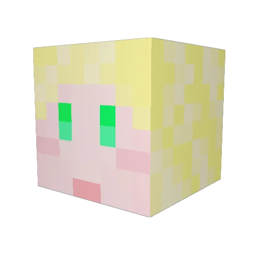 sttgho Minecraft avatar head, 3D render