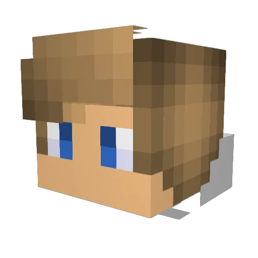 studfella Minecraft avatar head, 3D render