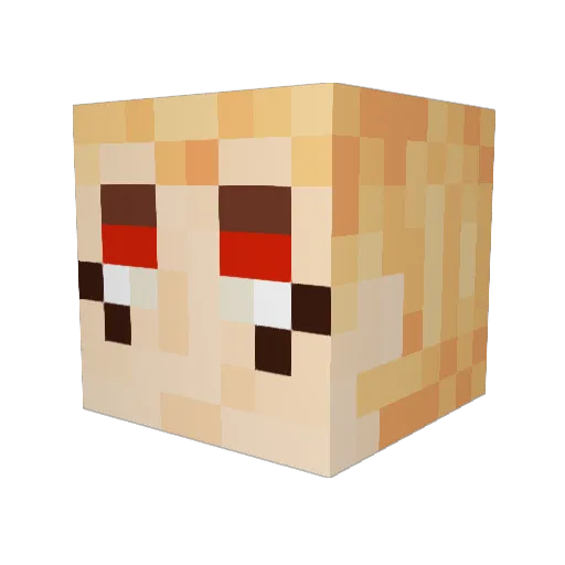 studlucky Minecraft avatar head, 3D render