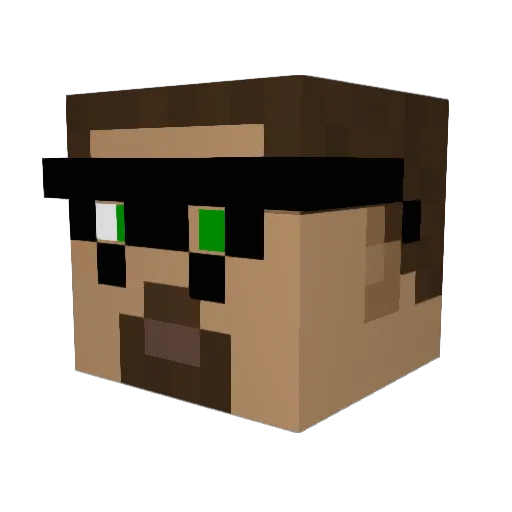 studmed Minecraft avatar head, 3D render