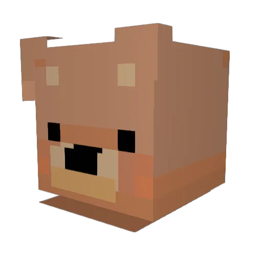 stuffywoo Minecraft avatar head, 3D render