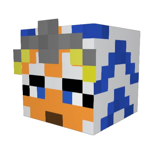stupidKyx Minecraft avatar head, 3D render