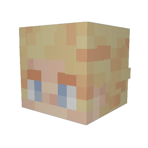 su6uru Minecraft avatar head, 3D render