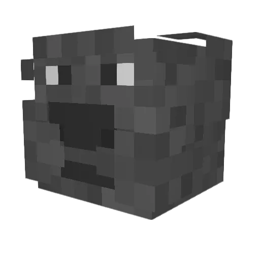 suacidal Minecraft avatar head, 3D render