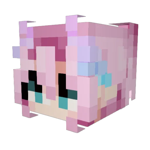 suawa Minecraft avatar head, 3D render